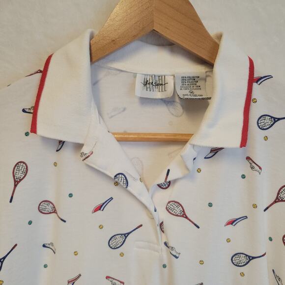 Vintage 80s Tennis Polo Women's Athleisure Outdoors‎ Sport Pickle Bell Size M - Picture 3 of 6